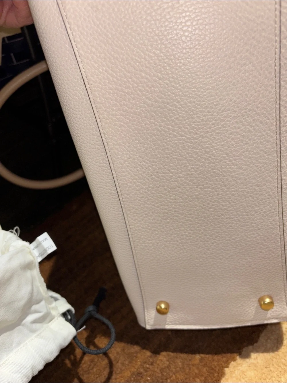 Coach Two-Tone Pebble Leather Satchel in Light Pink and Beige